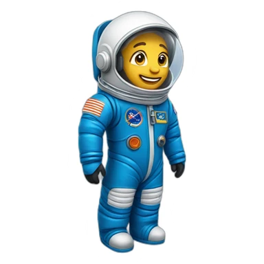 Space explorer with blue spacesuit sticker