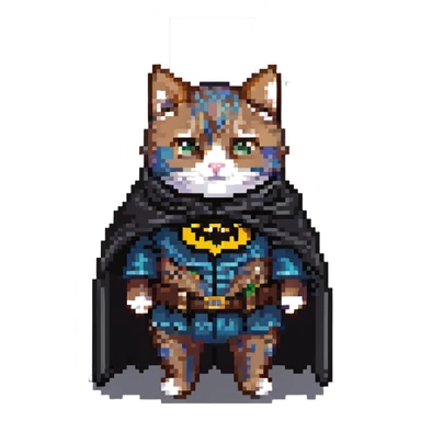 cat dressed as batman sticker