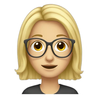 blonde european women with glasses sticker