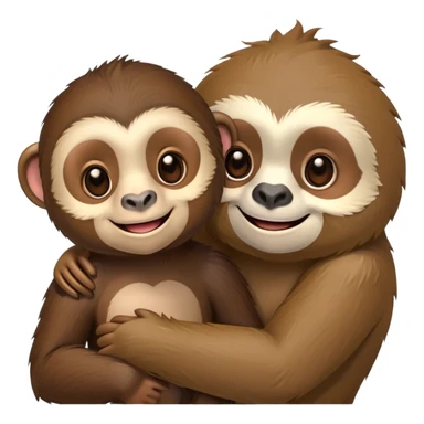 Monkey and sloth being best friends  sticker