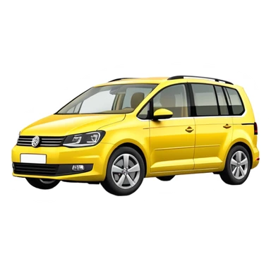 Yellow Volkswagen Touran MPV at 3/4 angle sticker