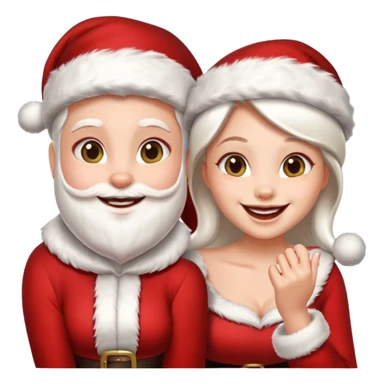 Make an emoji of a couple but as Santa Claws and female Santa Claws sticker