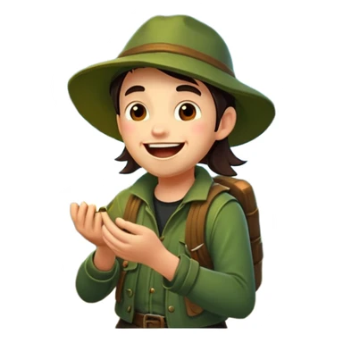 forest rogue laughing while fireflies scatter sticker
