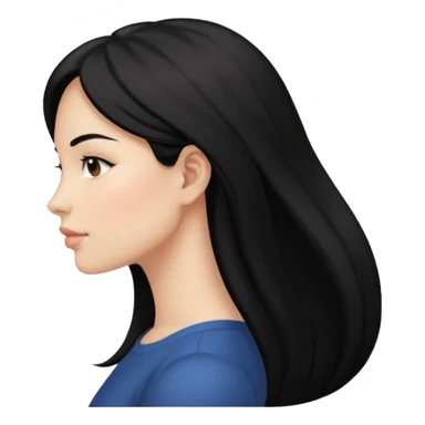 el rostro de perfil de una mujer donde simule que obtuvo un lifting facial sticker