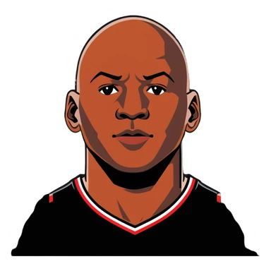 Michael Jordan basketball icon half body portrait sticker