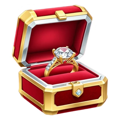 diamond jewelry ring in a red jewelry box sticker