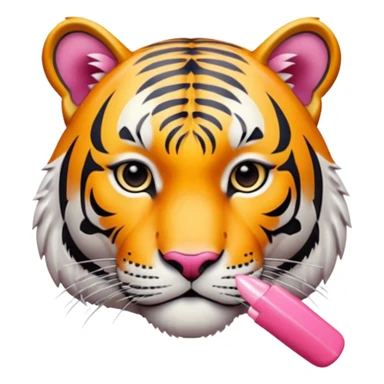 Tiger with long pink nails sticker