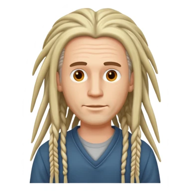 white man with tidy long dreads sticker