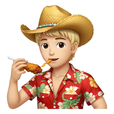 Hawaiian anime western chicken  sticker