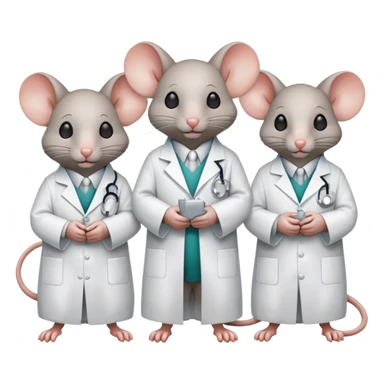 Three blind mice dressed as doctors sticker