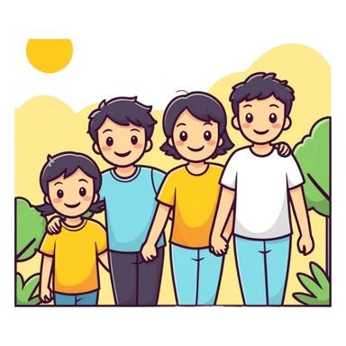 smiling group outdoors sunny day sticker