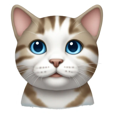 chubby brown white tabby blue-eyed standing sticker