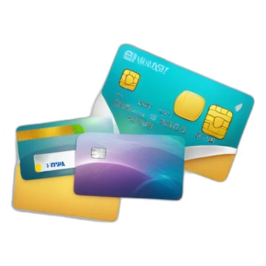 A few credit cards paying cheque sticker