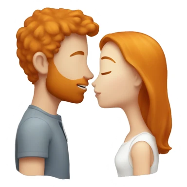 ginger girl kissing a white guy sticker