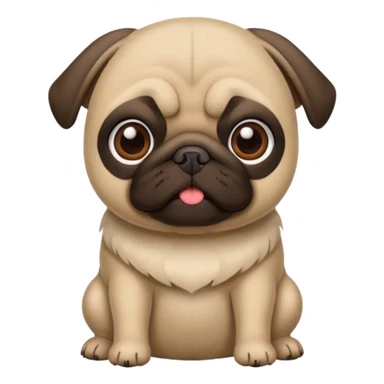 Pug fofo com pote de ração sem nada dentro sticker