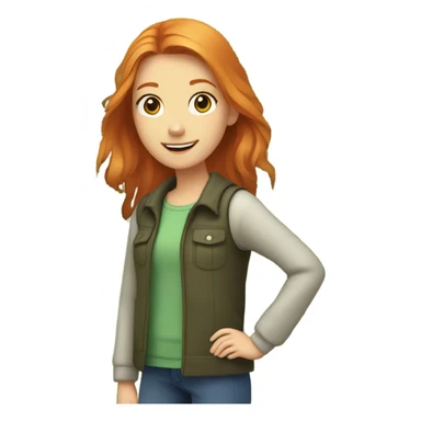 Ginger young girl green ryes sticker