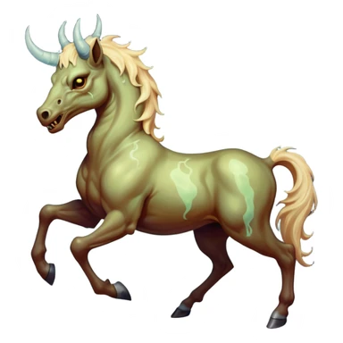 aesthetic brilliant divine lighting, oil paint  -  hieronymus bosch phantasmagoric mutated evil centaur sticker