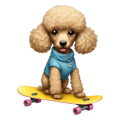 Poodle with skateboard sticker
