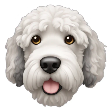 black face Portuguese water dog with white chin and chest sticker