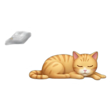 cat sleeping on a treadmill sticker