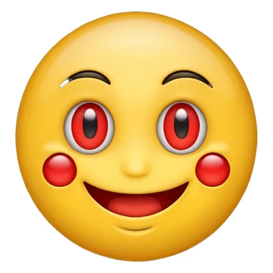 emoji with red eyes grinning sticker