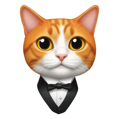 Orange and tuxedo cat portrait  sticker