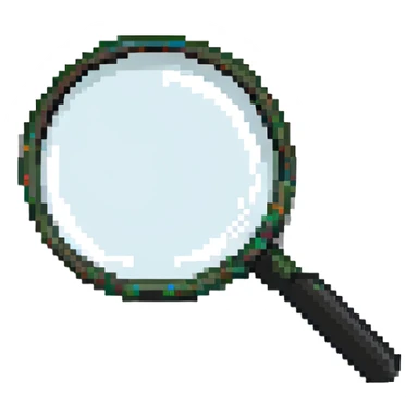 detailed magnifying glass sticker