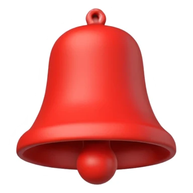 3D red bell made of plasticine sticker