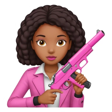 Black girl with pink gun sticker