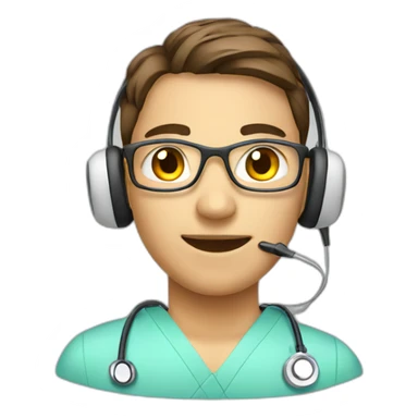 medical student with earphone sticker