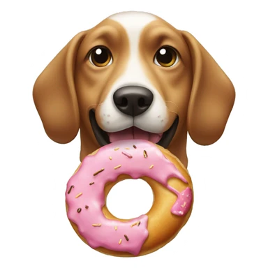 Dog eating a donut sticker
