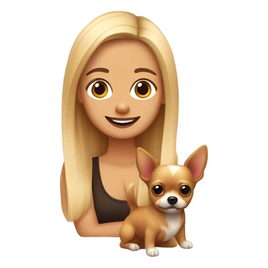 chica con pelo blond marro y rubio, con dos cacorros una pomerania y chihuahua color carmelo sticker