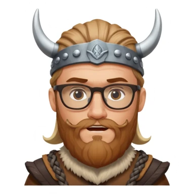 Glasses-Wearing wild viking sticker
