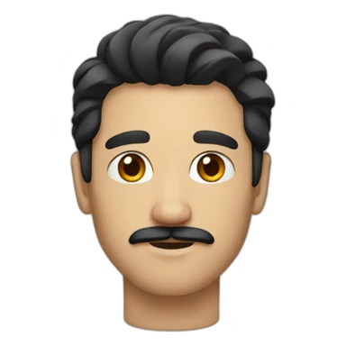 Man with black hair short square mustache sticker