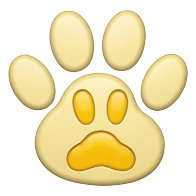 a pastel yellow pawprint sticker