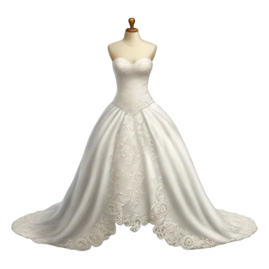 Hyper Realistic ornate Wedding dress displays  sticker