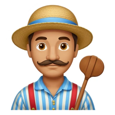 venetian gondolier with mustache sticker