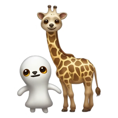 Sloth and a giraffe dressed as ghosts sticker