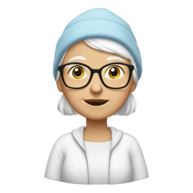 White Grandma with a Beanie ￼￼ sticker