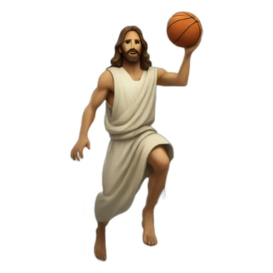 jesus playing basketball with aliens sticker