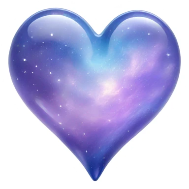Glass pastel purple blue galaxy heart  sticker