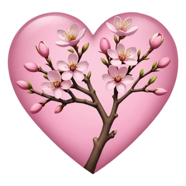 Vangogh almond blossom in a heart sticker