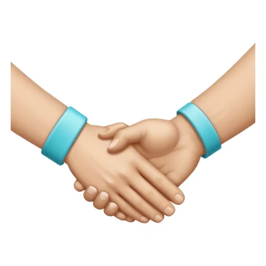 make it the exact hex color of A8F2F9, the handshake emoji. make it both look like an actual hand with 5 fingers sticker