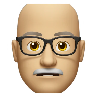 Bald man with glasses angry sticker