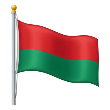 Una bandera roja y verde abajo corte recto sticker