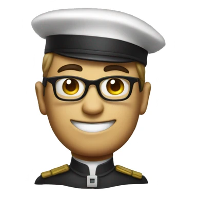 Nerd emoji with Captain hat sticker