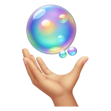 Holding a bubble sticker