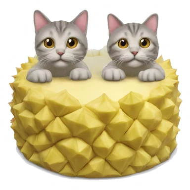 a durian cake with two cats on it sticker
