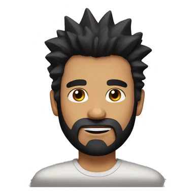 Gigachad with black hair and beard. Spiky hair, brown eyes. sticker