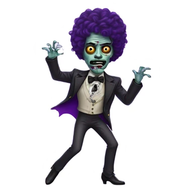 prince purple rain zombie dancing with thin moustache sticker